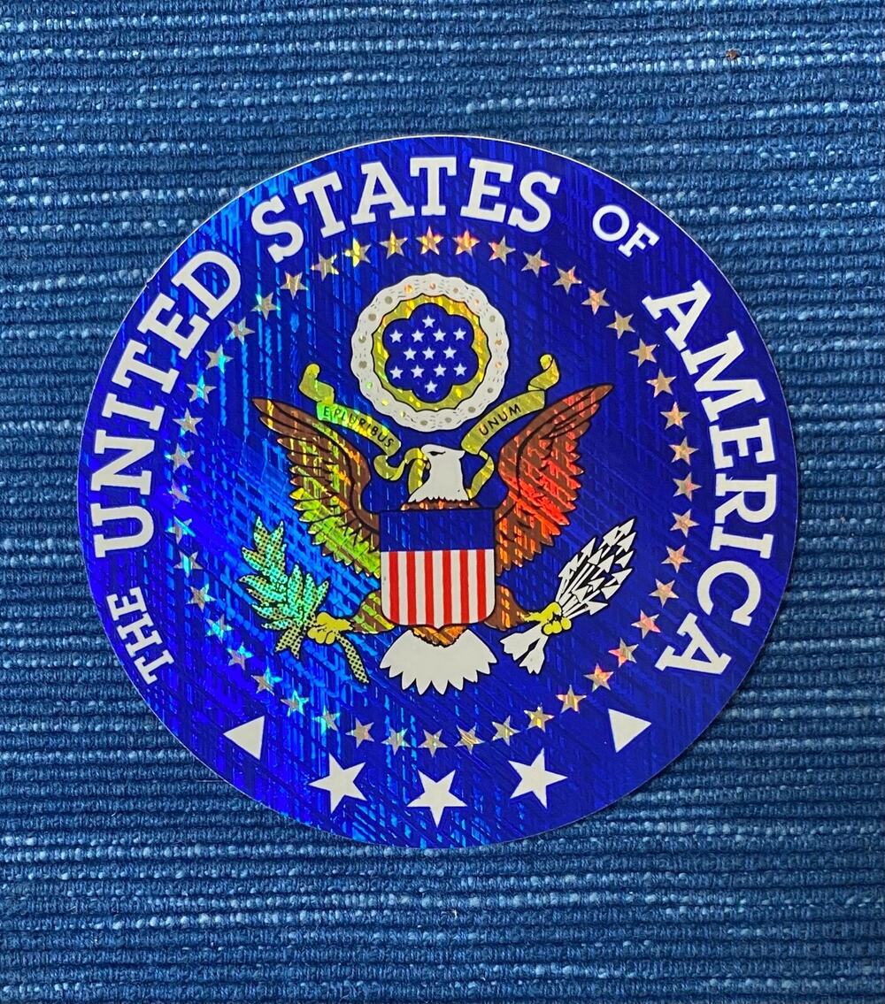 Vintage 90's United States of America Seal Logo Prismatic Sticker 3" Prism 13B
